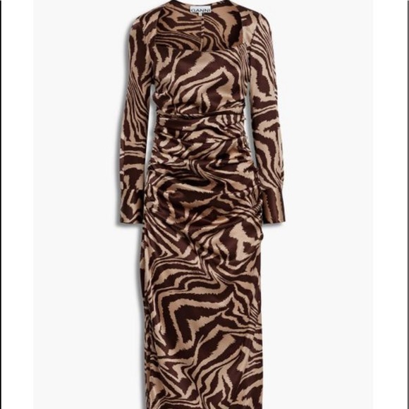 🔥GANNI Silk stretch midi dress - Picture 5 of 11